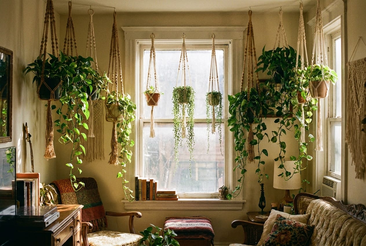 Plantas colgantes para pisos pequeños: verde sin robar suelo